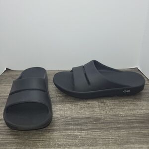 OOFOS Ooahh Black Sandals Slides Recovery Shoe Sz 10